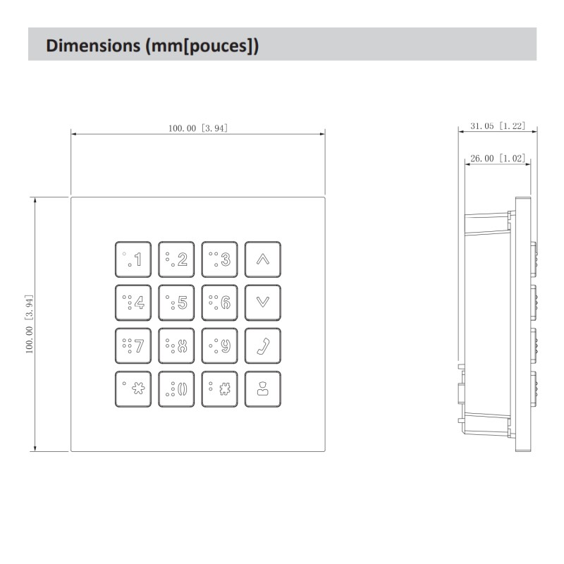 Tastenfeld-Modul Silber