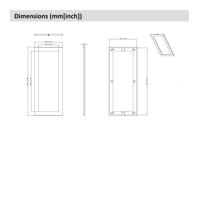 Cadre en aluminium à trois modules