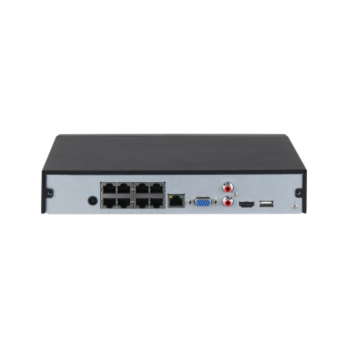 8CH Kompakt 1U 8PoE 1HDD WizSense Netzwerk-Videorekorder Schwarz