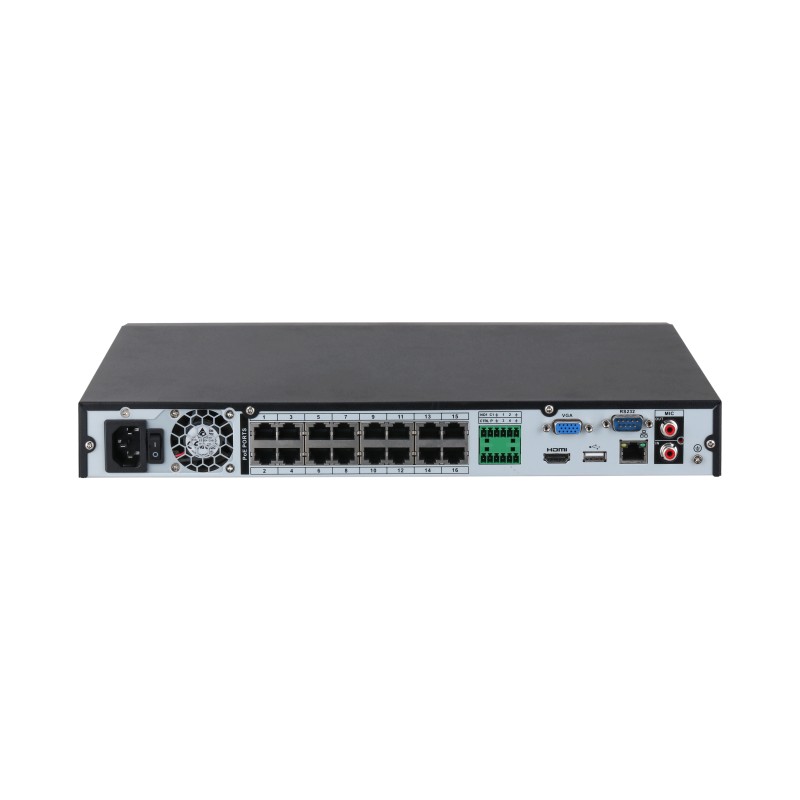 Enregistreur vidéo réseau WizSense 16CH 1U 16PoE 2HDDs Noir 