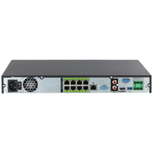Enregistreur vidéo réseau WizSense 8CH 1U 8PoE 2 disques durs Noir