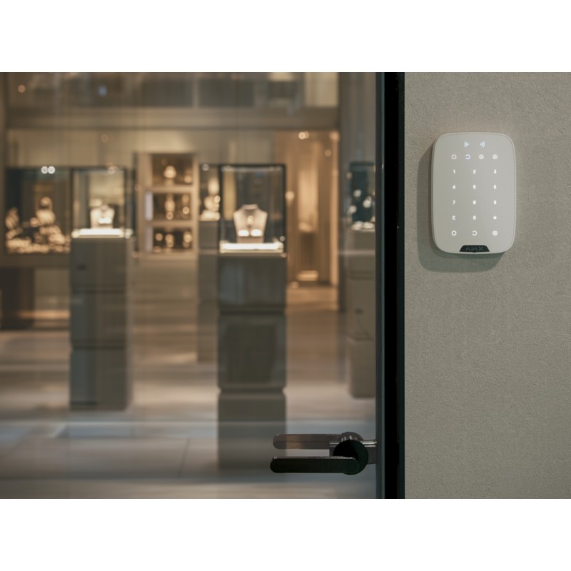 AJAX Superior KeyPad Plus G3 Jeweller - Kabelloses Bedienteil mit Touch-Tasten und Authentifizierung über Pass, Tag und Codes We