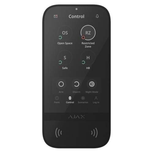 AJAX Superior KeyPad TouchScreen G3 Jeweller - Funk-Bedienteil mit Touchscreen und Authentifizierung über Pass, Tag, Smartphone 