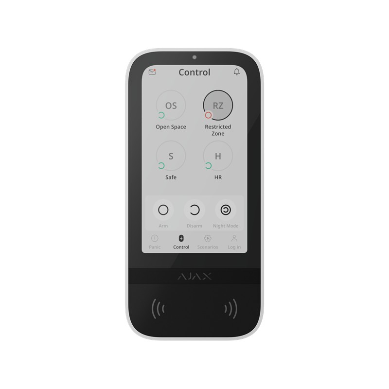 AJAX Superior KeyPad TouchScreen G3 Jeweller - Funk-Bedienteil mit Touchscreen und Authentifizierung über Pass, Tag, Smartphone 