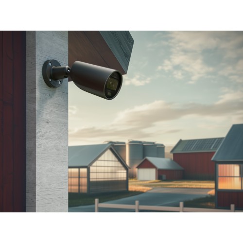 AJAX BulletCam HLVF (5 Mp) - Kabelgebundene IP-Überwachungskamera mit KI, mit motorisiertem, varifokalem 2,8-12-mm-Objektiv, hyb