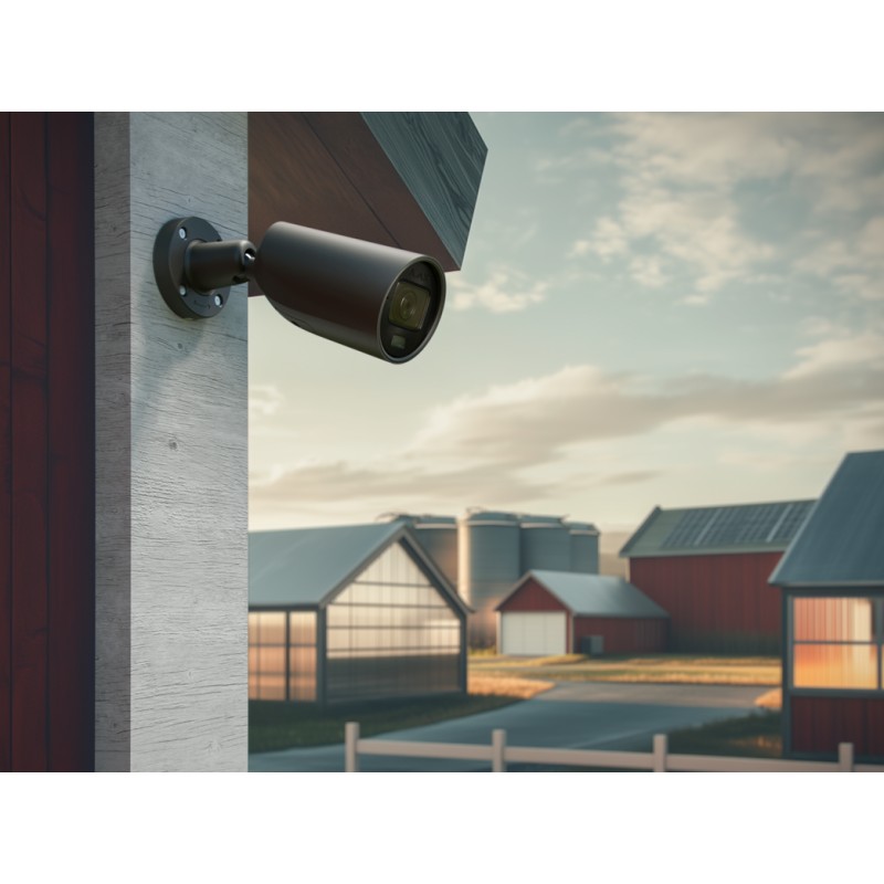AJAX BulletCam HLVF (5 Mp) - Kabelgebundene IP-Überwachungskamera mit KI, mit motorisiertem, varifokalem 2,8-12-mm-Objektiv, hyb