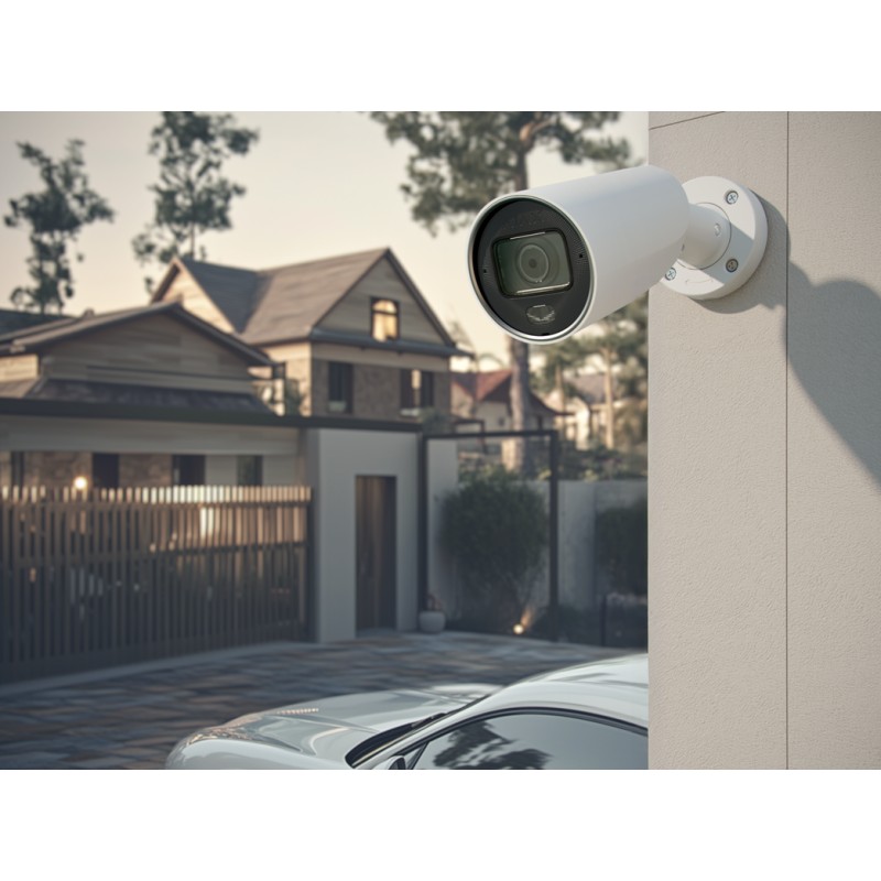 AJAX BulletCam HLVF (8 Mp) - Caméra de surveillance IP filaire avec IA, objectif motorisé varifocal 2,8-12 mm, éclairage hybride