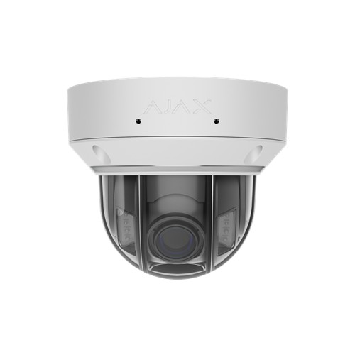 AJAX DomeCam HLVF (5 Mp) - Caméra de surveillance IP filaire avec IA, objectif motorisé varifocal 2,8-12 mm, éclairage hybride, 