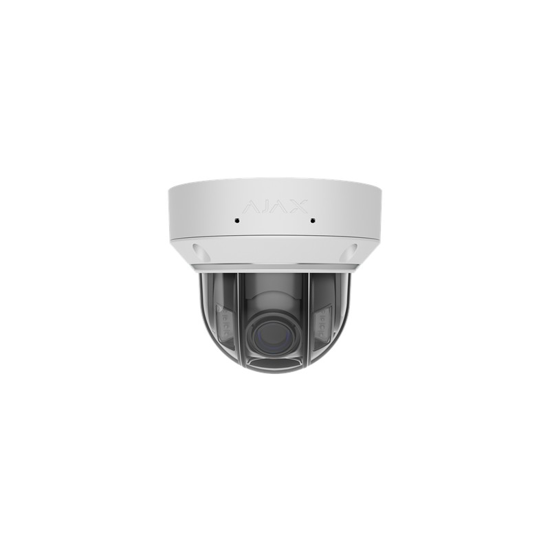 AJAX DomeCam HLVF (8 Mp) -Kabelgebundene IP-Überwachungskamera mit KI, mit motorisiertem, varifokalem 2,8-12-mm-Objektiv, hybrid