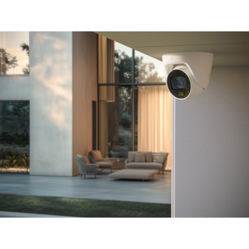 AJAX TurretCam HLVF (5 Mp) - Caméra de surveillance IP filaire avec IA, objectif motorisé varifocal 2,8-12 mm, éclairage hybride