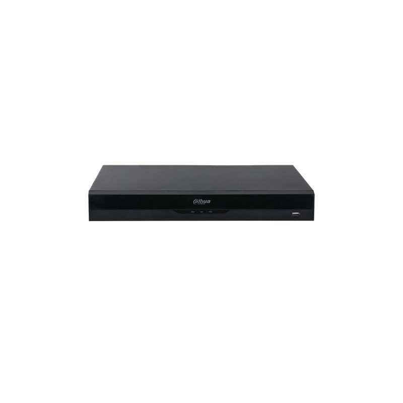 16-Kanal-Netzwerk-Videorekorder (1U) mit 16 PoE-Anschlüssen und 2 Festplatten von WizSense Schwarz 