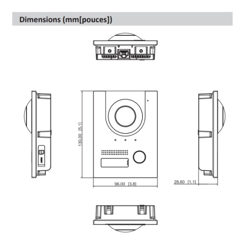 Interphone vidéo IP à 2 fils - pour l'extérieur Argent