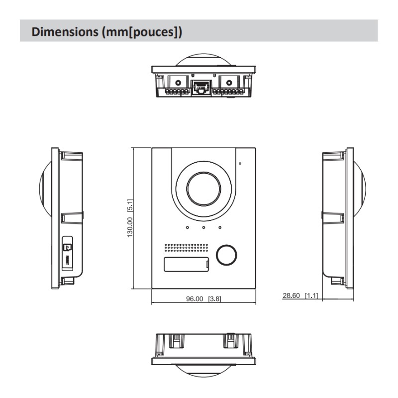 Interphone vidéo IP à 2 fils - pour l'extérieur Argent