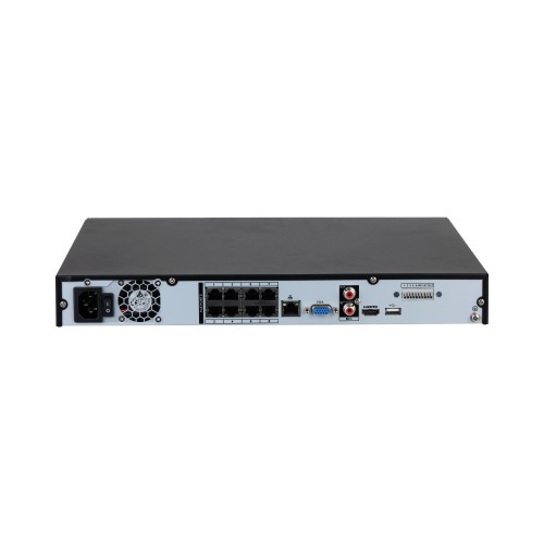 8CH 1U 8PoE 2HDDs WizSense Netzwerk-Videorekorder Schwarz