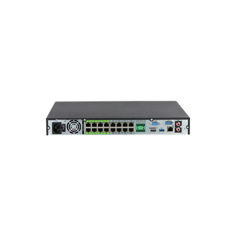 16-Kanal-Netzwerk-Videorekorder mit 16 PoE-Anschlüssen und 2 Festplatten von WizSense Schwarz 