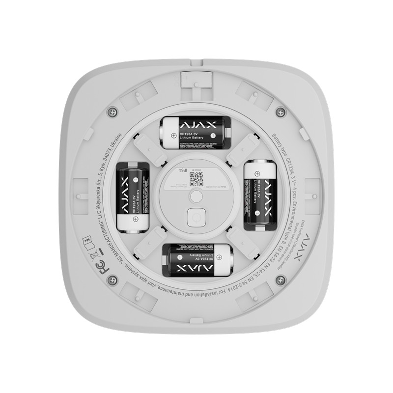 AJAX EN54 FireProtect (Sounder/VAD) - Avertisseur optique et sonore sans fil Blanc