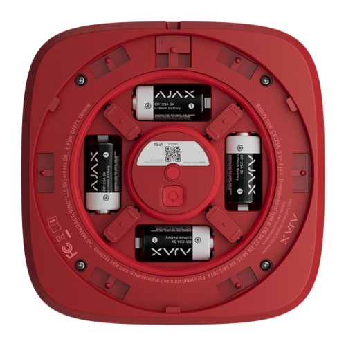 AJAX EN54 FireProtect (Sounder/VAD) - Avertisseur optique et sonore sans fil Rouge