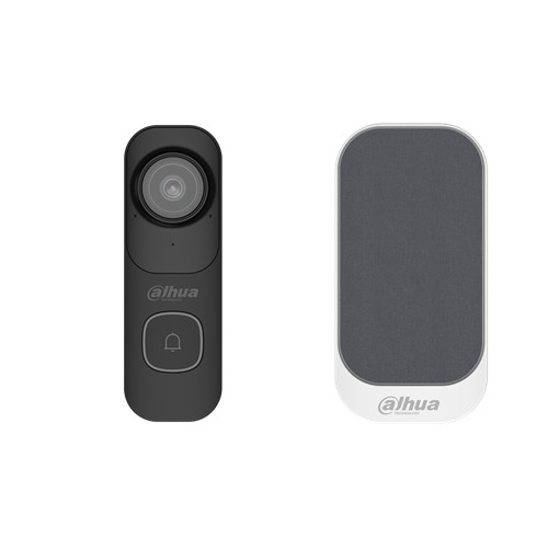 KIT-2K kabelgebundene Videotürklingel Schwarz mit WLAN-Gong