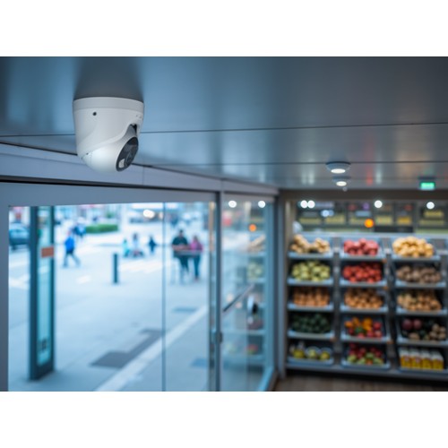 AJAX TurretCam HL (8 Mp/2.8 mm) - Kabelgebundene IP-Überwachungskamera mit KI, 110° Blickwinkel, hybrider Beleuchtung, TrueWDR, 