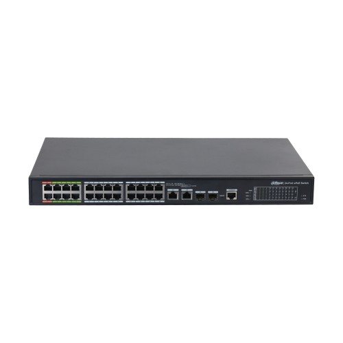 Commutateur géré 26 ports avec 8 ports ePoE et 16 ports PoE Noir