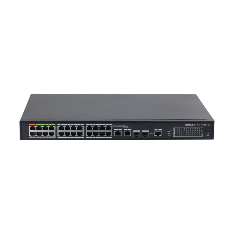 Commutateur géré 26 ports avec 8 ports ePoE et 16 ports PoE Noir