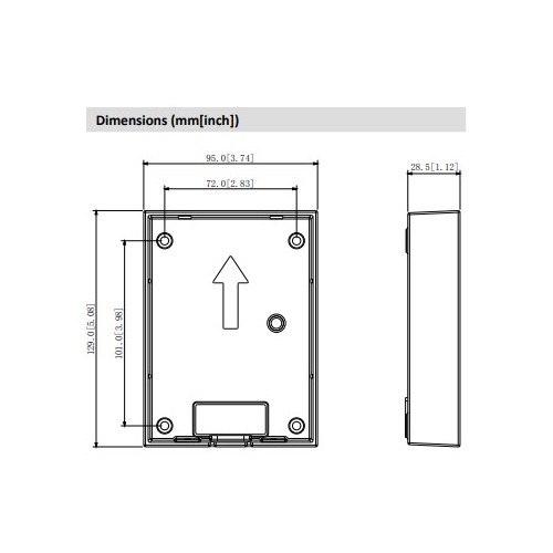VTM115+Boîtier apparent - pour VTO2202F-P Noir