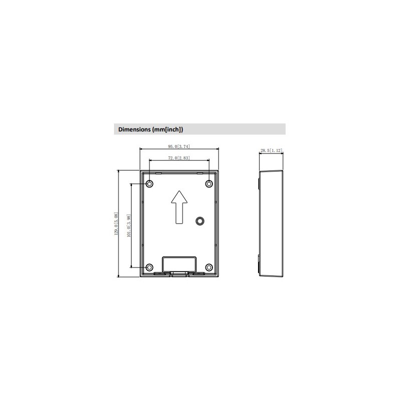 VTM115+Boîtier apparent - pour VTO2202F-P Noir