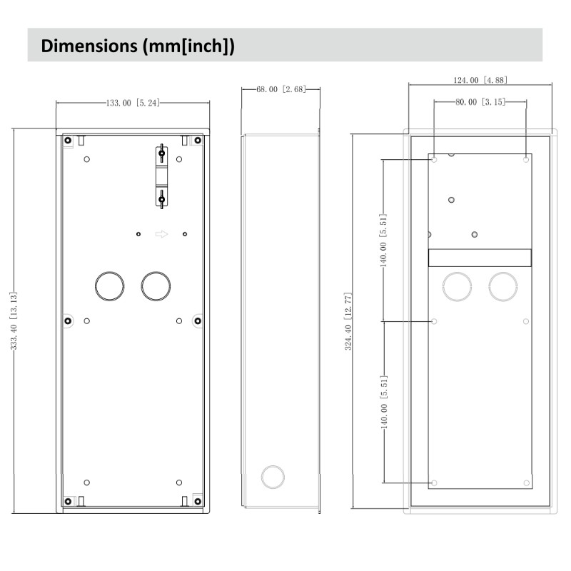 Boîte de montage à trois modules