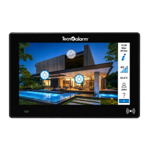 Panneau de commande avec écran tactile TFT couleur haute résolution de 7 pouces, synthèse vocale et lecteur RFID intégré - Noir