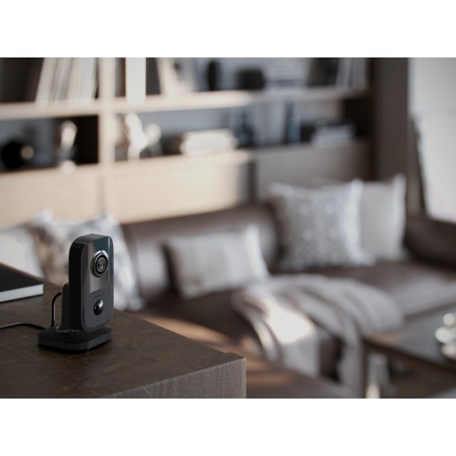 AJAX IndoorCam - Caméra de surveillance intérieure sans fil avec détecteur de mouvement PIR et IA intégrée Noir 