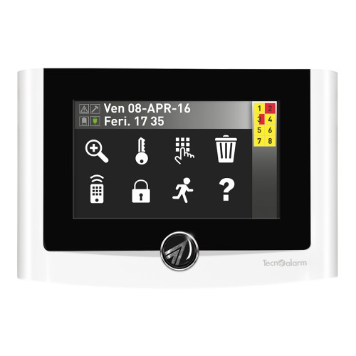 Touch-Bedienteil mit integriertem RFID-Leser und multifunktionalem Benutzer-Interface - Weiss