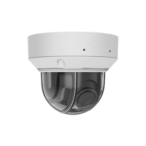 AJAX DomeCam HLVF (8 Mp) -Kabelgebundene IP-Überwachungskamera mit KI, mit motorisiertem, varifokalem 2,8-12-mm-Objektiv, hybrid