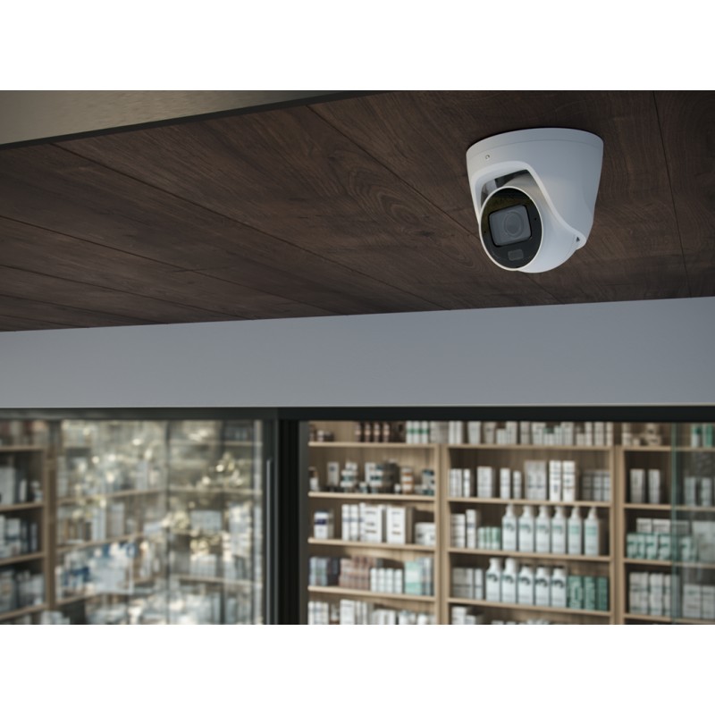 AJAX TurretCam HLVF (8 Mp) - Caméra de surveillance IP filaire avec IA, objectif motorisé varifocal 2,8-12 mm, éclairage hybride