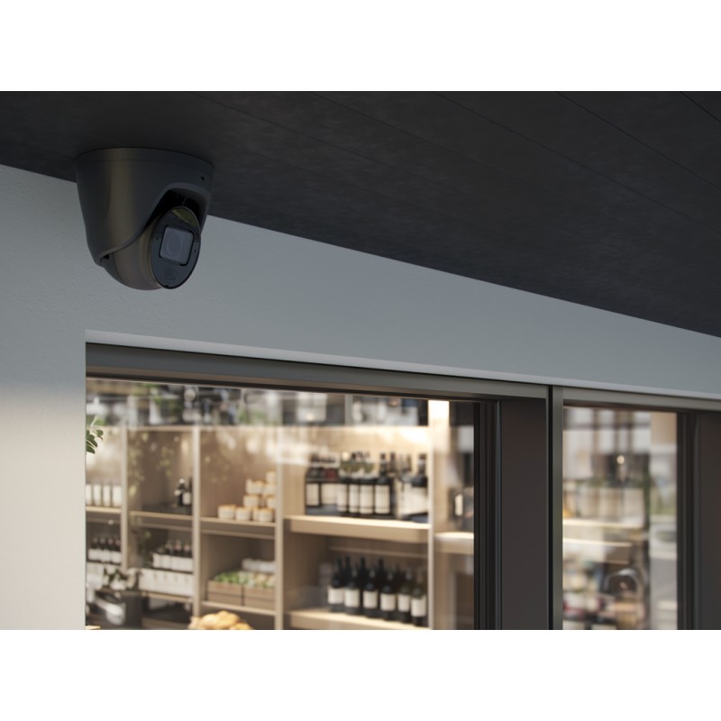 AJAX TurretCam HLVF (8 Mp) - Caméra de surveillance IP filaire avec IA, objectif motorisé varifocal 2,8-12 mm, éclairage hybride