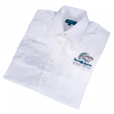 Chemise à manches longues pour homme avec logo Tecnoalarm - Blanc Chemise à manches longues pour homme avec logo Tecnoalarm - Blanc