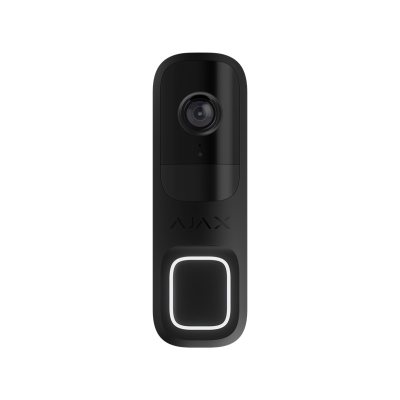 AJAX DoorBell - Sonnette de porte vidéo avec IA intégrée, capteur PIR et contrôle par application Noir