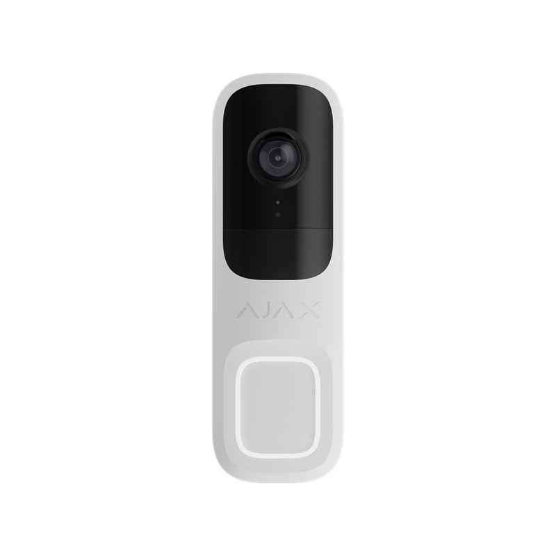 AJAX DoorBell - Sonnette de porte vidéo avec IA intégrée, capteur PIR et contrôle par application Blanc