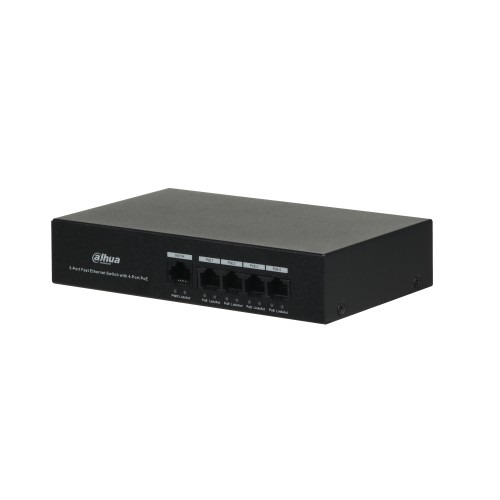 Unverwalteter Desktop-Switch mit 5 Anschlüssen und 4 PoE-Anschlüssen Unverwalteter Desktop-Switch mit 5 Anschlüssen und 4 PoE-Anschlüssen
