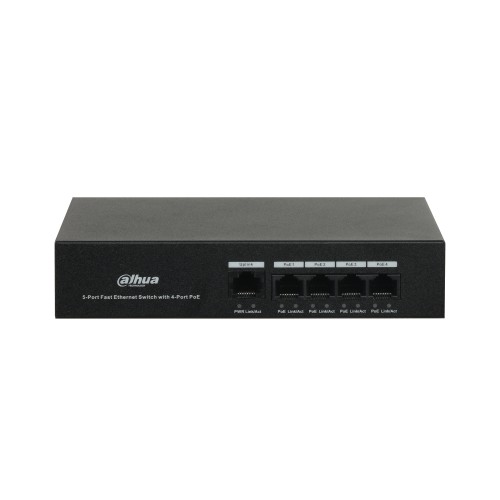 Unverwalteter Desktop-Switch mit 5 Anschlüssen und 4 PoE-Anschlüssen Unverwalteter Desktop-Switch mit 5 Anschlüssen und 4 PoE-Anschlüssen