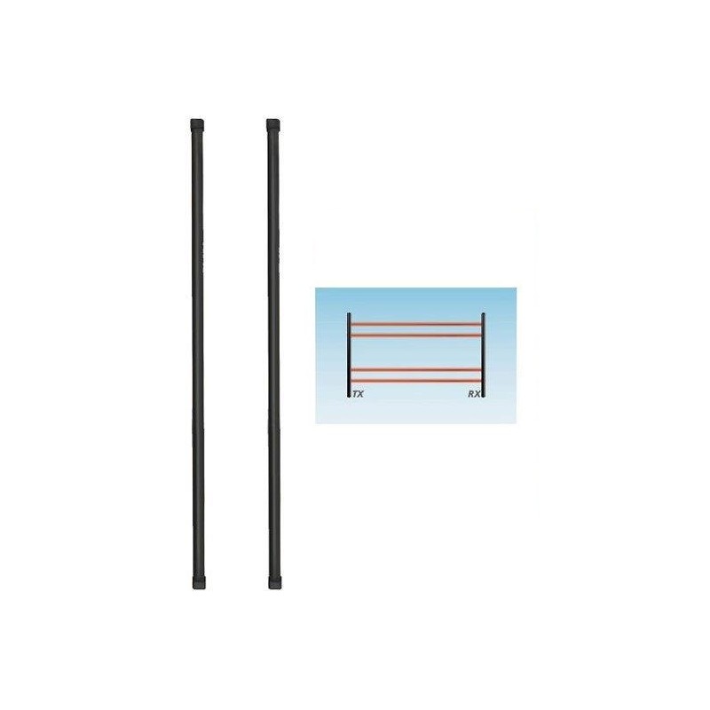Miniatur-Infrarot-Barriere mit optischer Synchronisation - Höhe 50 cm, ausgestattet mit 2 Sendern (TX) und 2 Empfängern (RX) Miniatur-Infrarot-Barriere mit optischer Synchronisation - Höhe 50 cm, ausgestattet mit 2 Sendern (TX) und 2 Empfängern (RX)