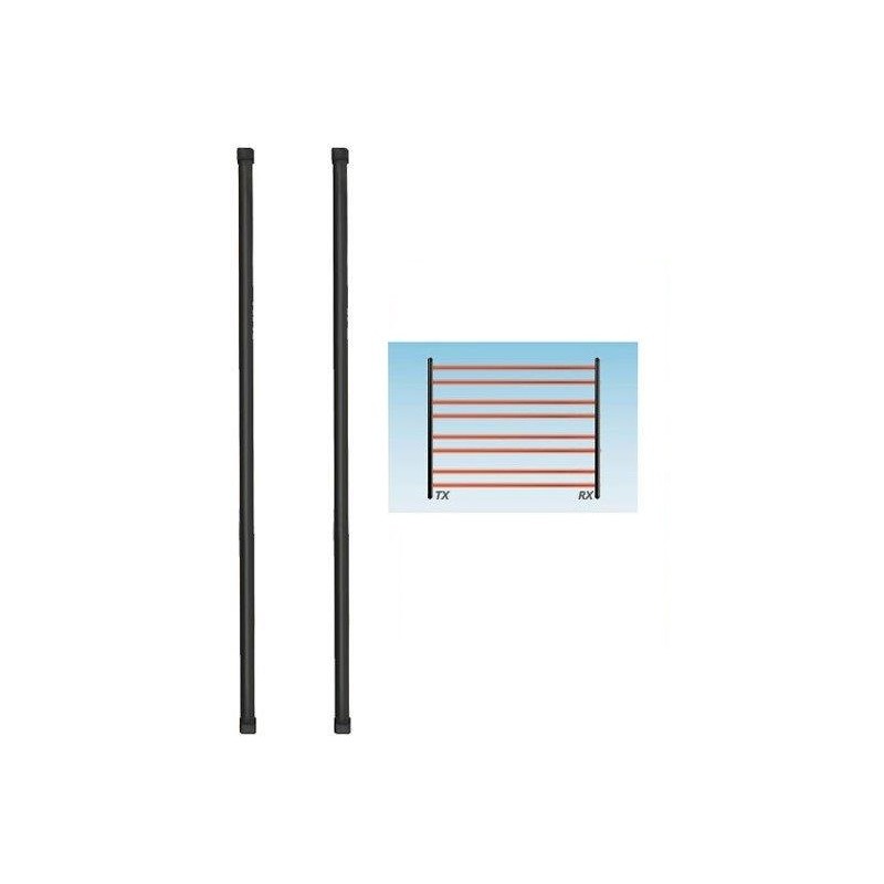 Miniatur-Infrarot-Barriere mit optischer Synchronisation - Höhe 200 cm, ausgestattet mit 4 Sendern (TX) und 4 Empfängern (RX) Miniatur-Infrarot-Barriere mit optischer Synchronisation - Höhe 200 cm, ausgestattet mit 4 Sendern (TX) und 4 Empfängern (RX)