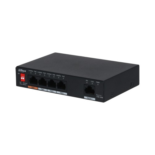 Unverwalteter Desktop-Switch mit 5 Anschlüssen und 4 PoE-Anschlüssen Schwarz Unverwalteter Desktop-Switch mit 5 Anschlüssen und 4 PoE-Anschlüssen Schwarz