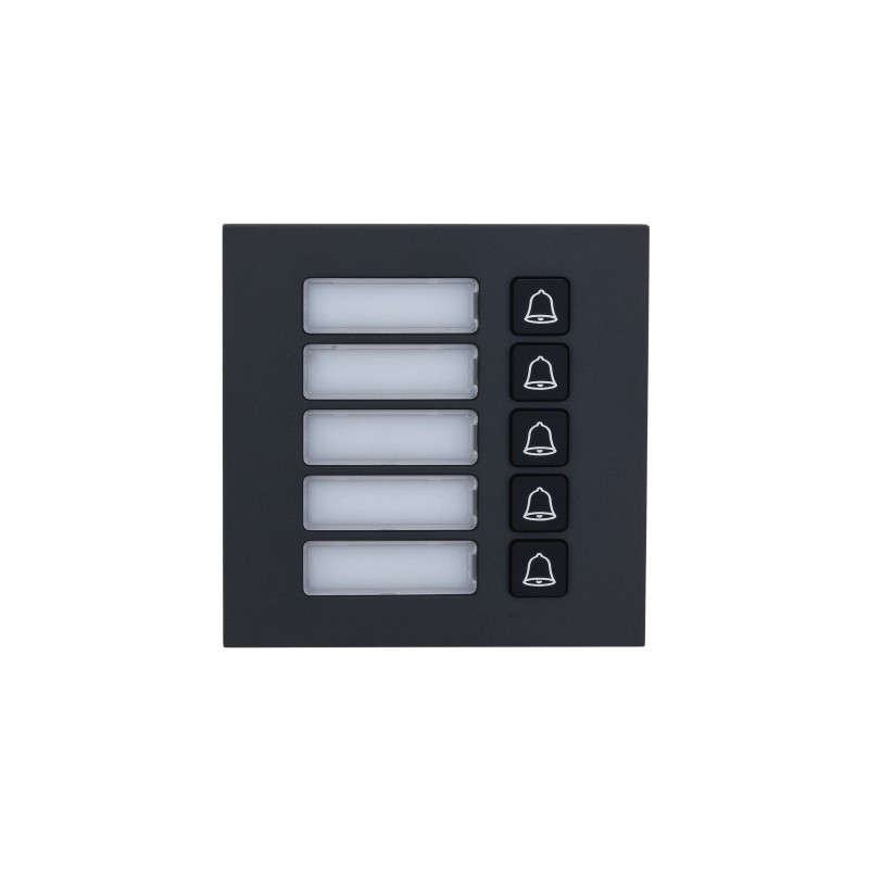 Module avec 5 boutons d'appel mécaniques - pour système d'interphone vidéo modulaire Noir Module avec 5 boutons d'appel mécaniques - pour système d'interphone vidéo modulaire Noir