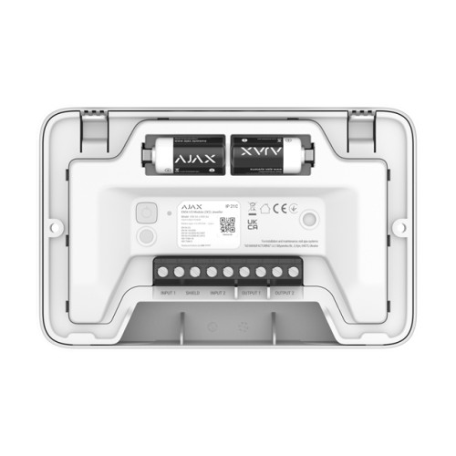 AJAX EN54 I/O Module (2X2) - Module d'entrée/sortie radio pour un système d'alarme incendie Blanc AJAX EN54 I/O Module (2X2) - Module d'entrée/sortie radio pour un système d'alarme incendie Blanc