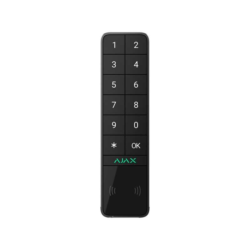 AJAX KeyPad Outdoor Jeweller - Kabelloses Bedienteil mit Authentifizierung über Pass, Tag, Smartphone und Codes - für den Innen- AJAX KeyPad Outdoor Jeweller - Kabelloses Bedienteil mit Authentifizierung über Pass, Tag, Smartphone und Codes - für den Innen-
