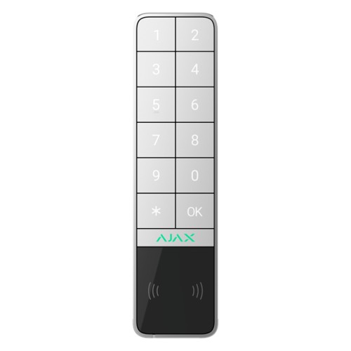 AJAX KeyPad Outdoor Jeweller - Kabelloses Bedienteil mit Authentifizierung über Pass, Tag, Smartphone und Codes - für den Innen- AJAX KeyPad Outdoor Jeweller - Kabelloses Bedienteil mit Authentifizierung über Pass, Tag, Smartphone und Codes - für den Innen-