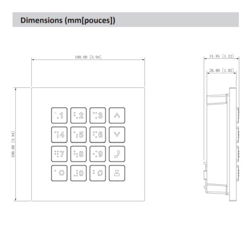 Tastenfeld-Modul Silber