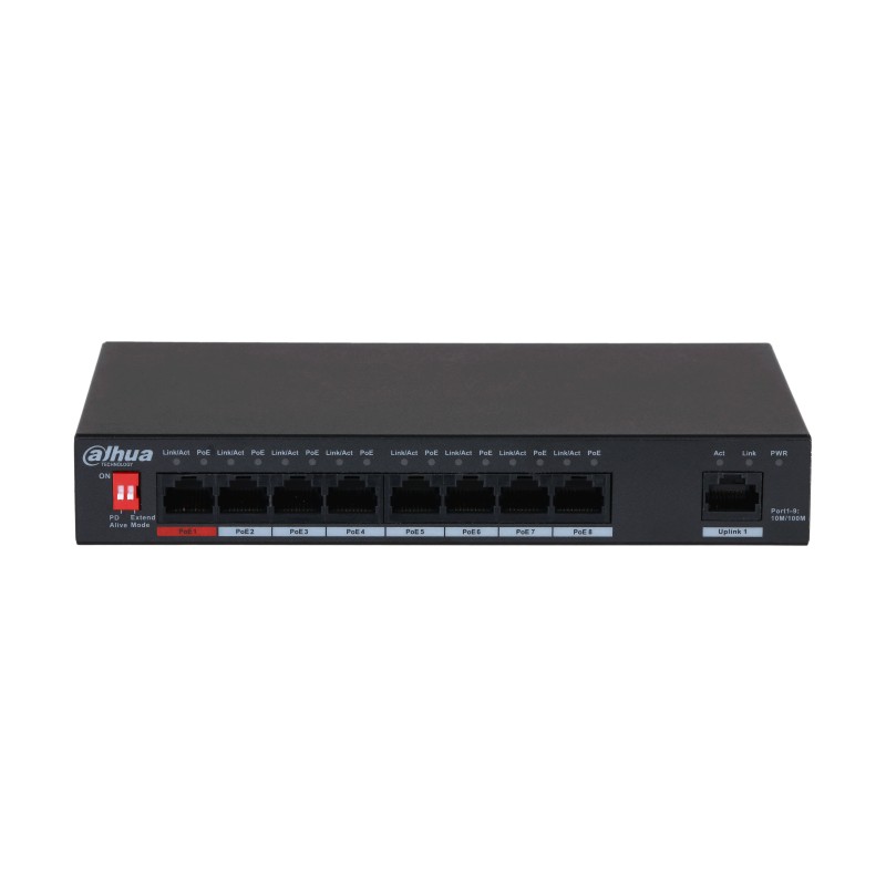 PoE-Switch mit 8 Anschlüssen (unverwaltet) Schwarz