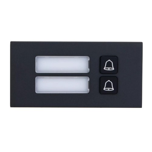 Module avec 2 boutons d'appel mécaniques - pour système d'interphone vidéo modulaire Noir