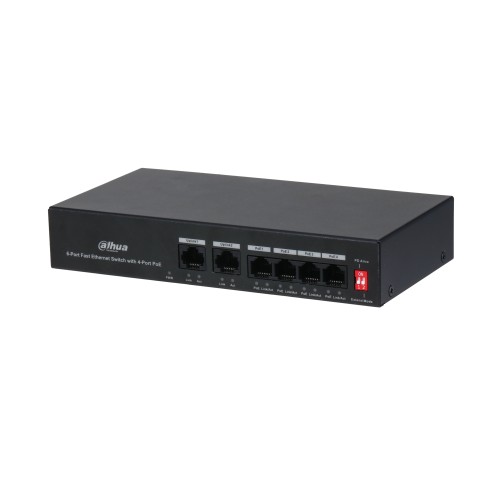 Commutateur Fast Ethernet 6 ports avec 4 ports PoE Noir